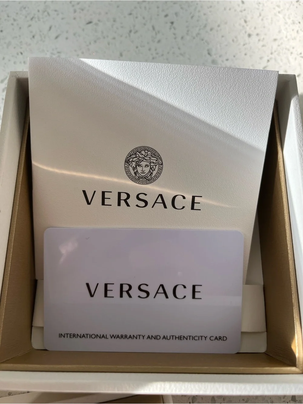 Versace Gold and Black Leather Men's Watch